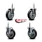 Service Caster Regency 460EC26 EC-26 5'' Replacement Caster Set with Brakes, 4PK REG-SCC-GR20S514-PPUB-BLK-845-2-TLB2 - alternate 2